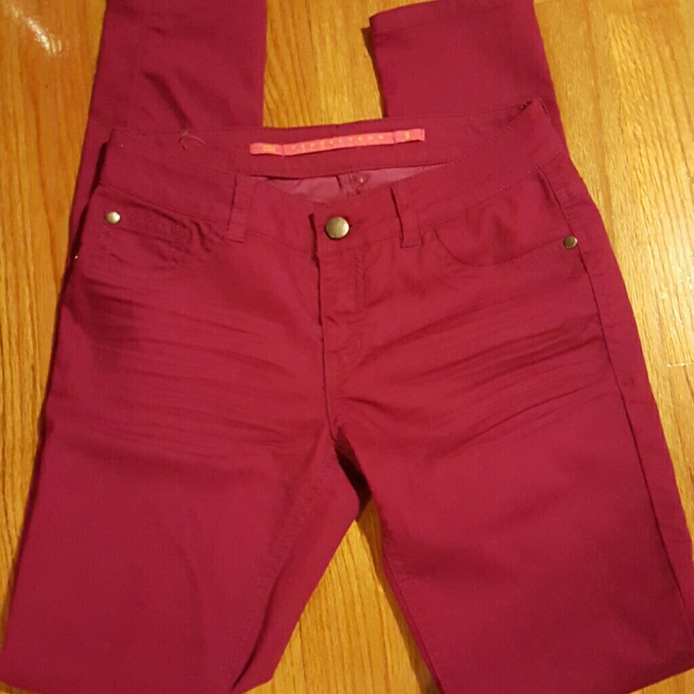 Magenta skinny pants